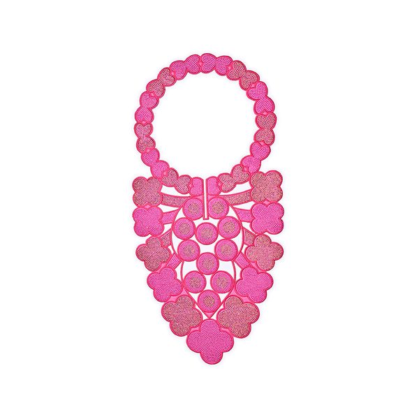 Embroidered neckline applique with back adhesive, 59 × 29 cm