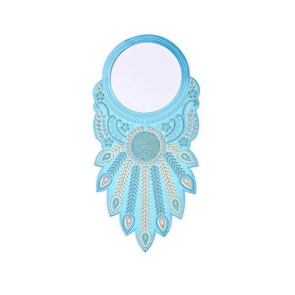 Embroidered neckline applique with back adhesive, 59 × 28.5 cm