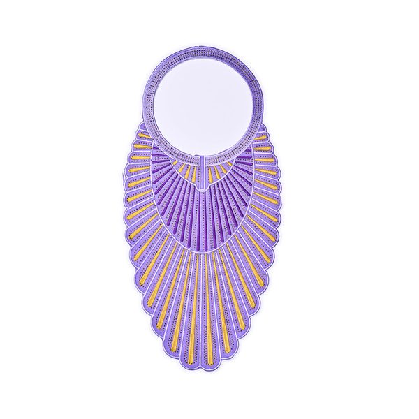 Embroidered neckline applique with back adhesive, 59 × 29 cm