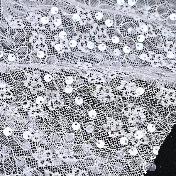 Laser Cut 3D Sequin Embroidered Lace Fabric