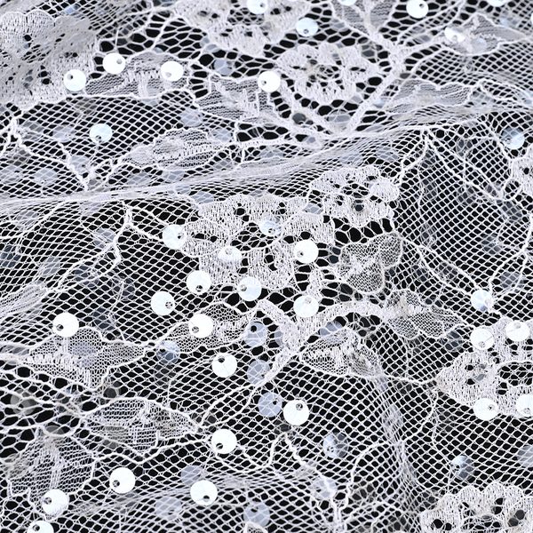 Laser Cut 3D Sequin Embroidered Lace Fabric