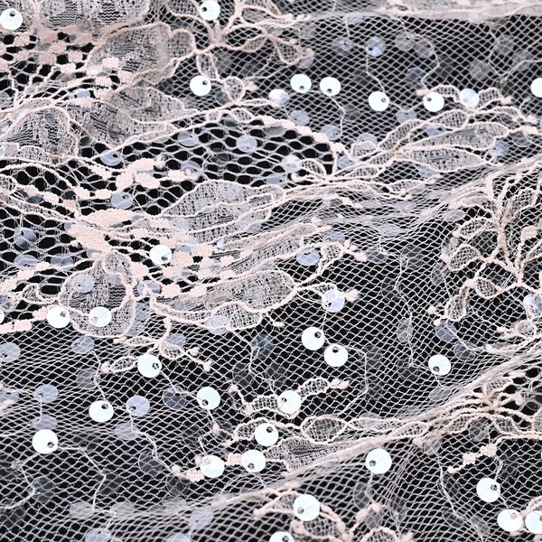 Laser Cut 3D Sequin Embroidered Lace Fabric