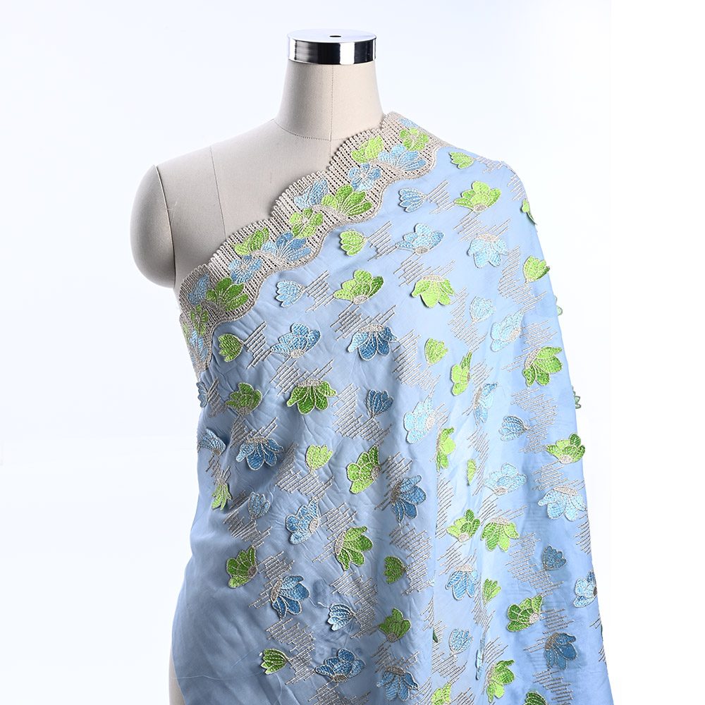 Sky Blue lace fabric drape XFM4047A