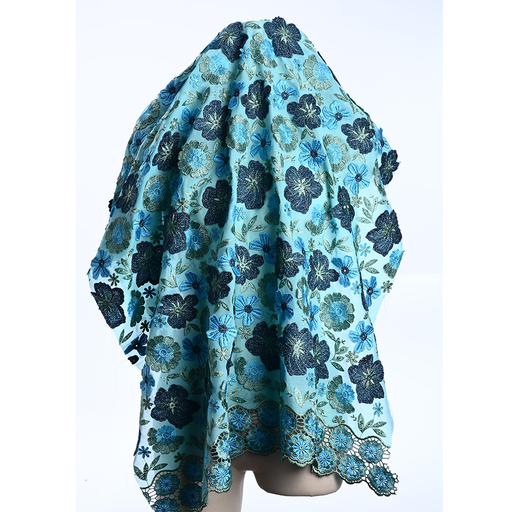 Aqua Blue lace fabric drape XFM4142