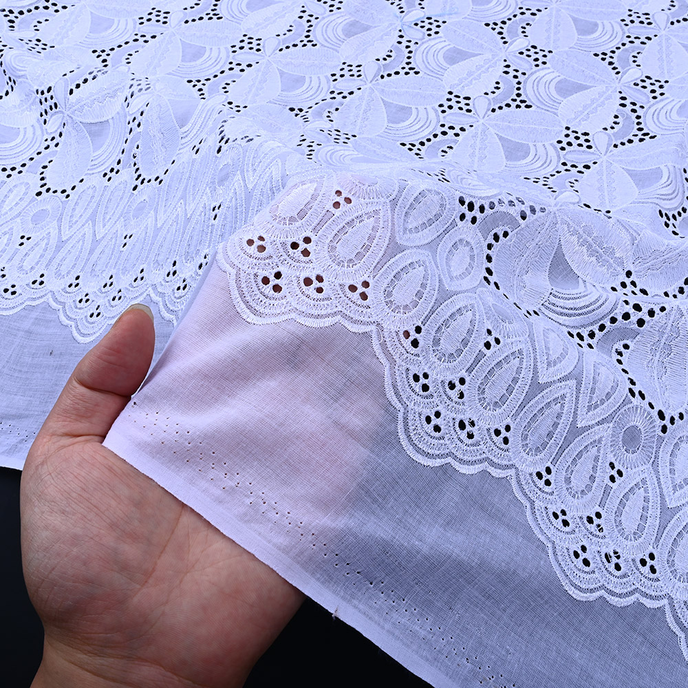 White lace fabric texture and base fabric XFM4144