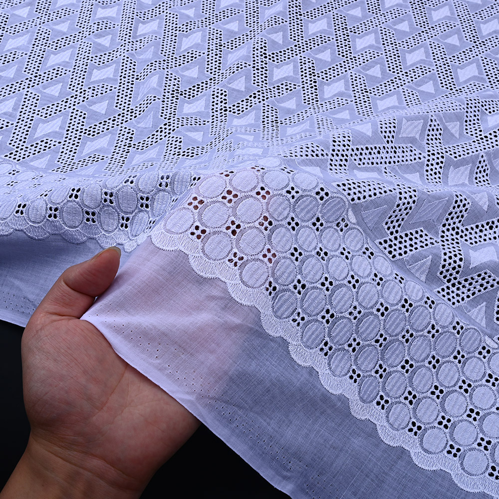 White lace fabric texture and base fabric XFM4145