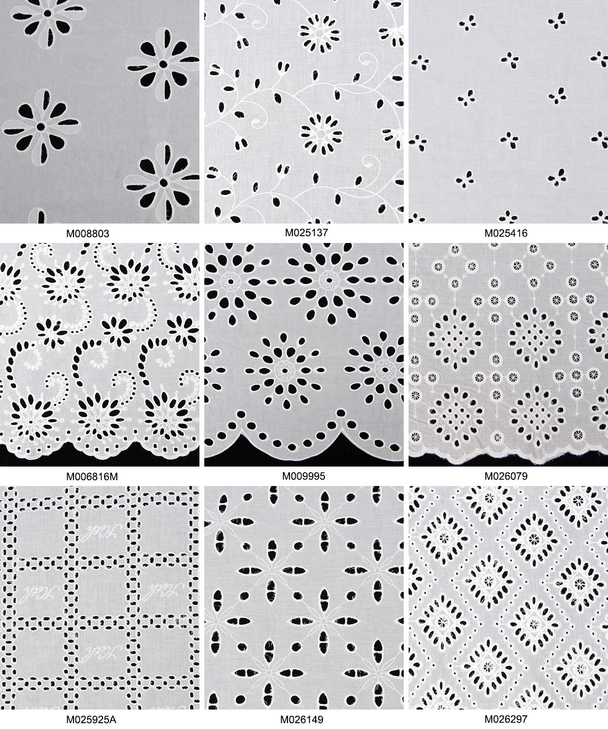 130cm Width Cotton Embroidered Fabric Eyelet Lace