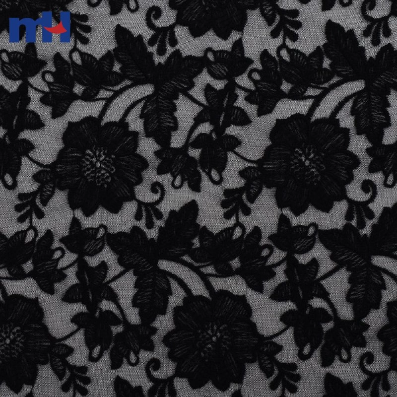 Black Lace Net Fabric 
