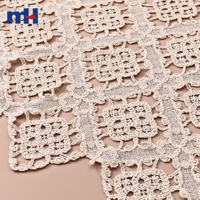 Cord Embroidered Cotton Lace Fabric