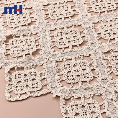 Cord Embroidered Cotton Lace Fabric