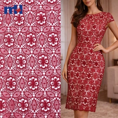 Water-Soluble Embroidered Allover Lace Fabric