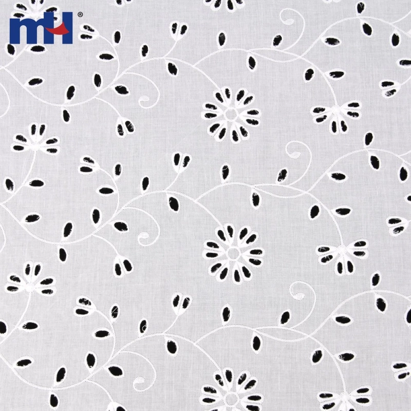 135cm Width Cotton Embroidered Fabric Eyelet Lace