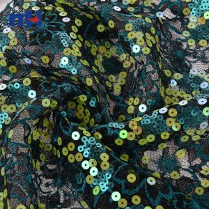 Flack Lace Fabric with Sequins-21NL-0752 (2)