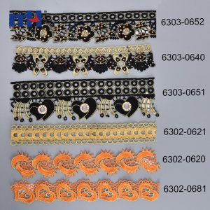 Embroidered Lace Trim of Various Patterns