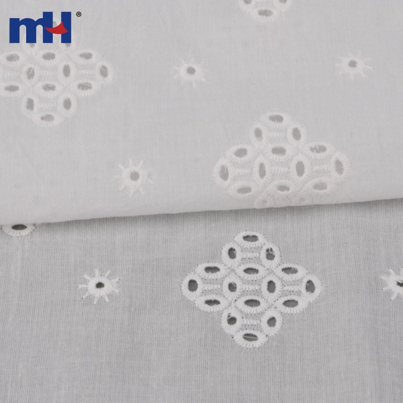 130cm Width Cotton Embroidered Fabric Eyelet Lace
