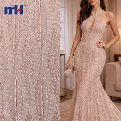 Beaded & Sequin Embroidered Allover Fabric
