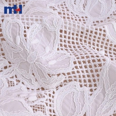 Laser Cut Corded Floral Embroidered Lace Fabric